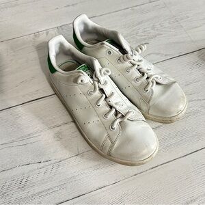 Adidas Stan Smith Size 3 Youth Low White Green No Tie Laces Kids